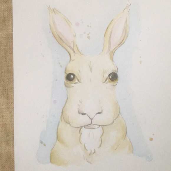Original Watercolor/ cute bunny on mix media paper - Picture 5 of 6